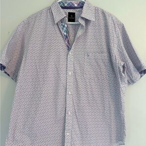 Tailorbyrd Red and Blue Patterned Casual Shirt